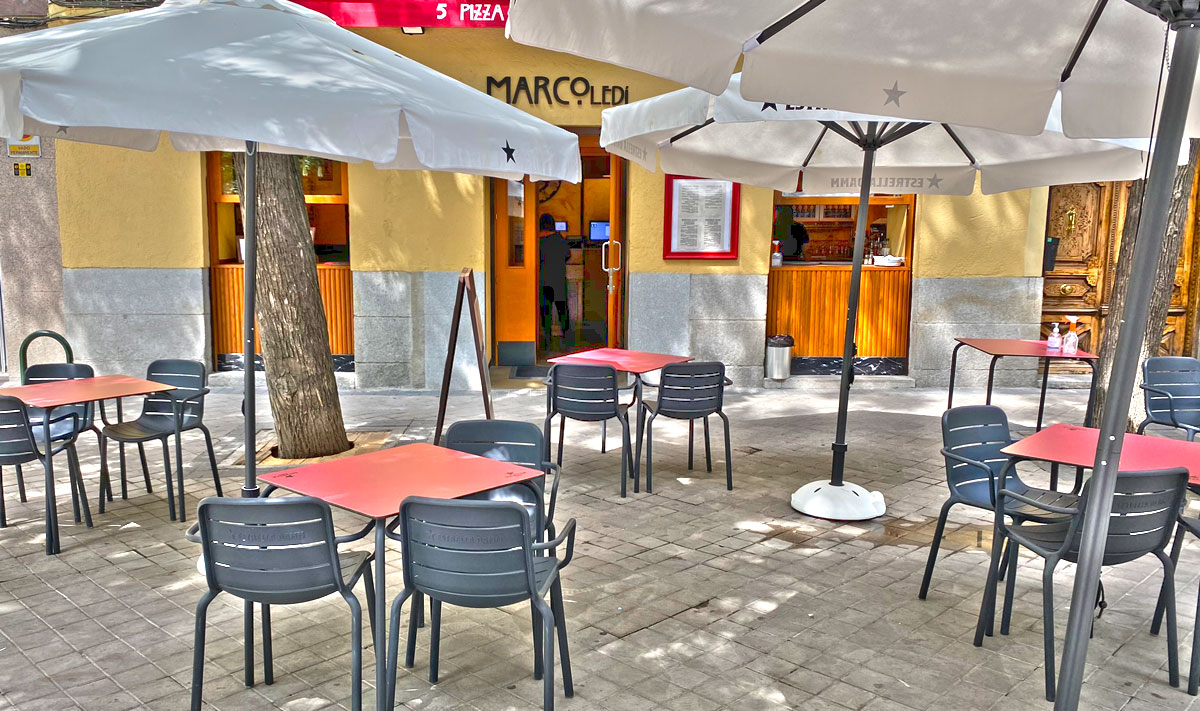 Carta de la terraza de Marcoledi en Trafalgar